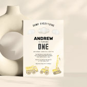 可愛モダンい建築ファースト誕生日 招待状