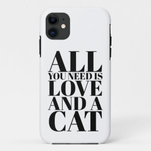 可愛モダンい引用文必要なのは愛と猫 iPhone 11 ケース
