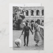 可愛モダンい引用文金ゴールド白いフレーム結婚写真 招待状 (裏面)