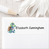 可愛モダンい恐竜あなたの名前を子供を追加 ラベル (インサイチュ)