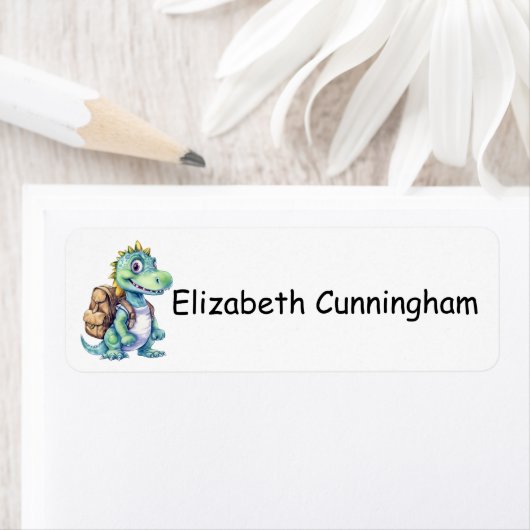 可愛モダンい恐竜あなたの名前を子供を追加 ラベル (インサイチュ)