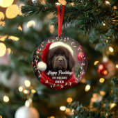 可愛モダンい愛犬ハッピーホリデー2面2写真 オーナメント