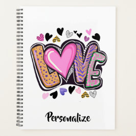 可愛モダンい愛 – バアートレンタインデー プランナー手帳