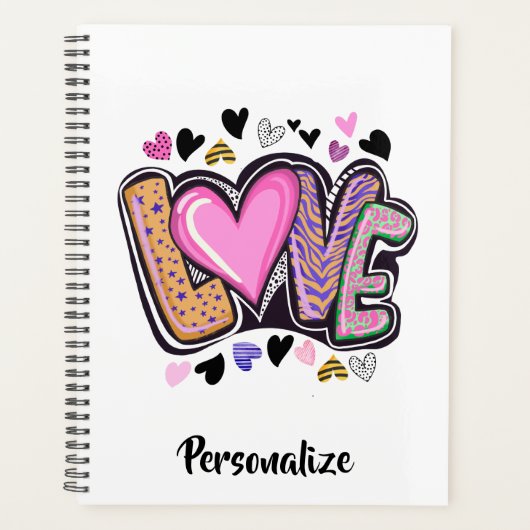 可愛モダンい愛 – バアートレンタインデー プランナー手帳 (正面)