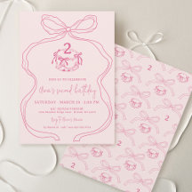 可愛モダンい手描き弓ピンクガール2nd誕生日