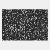 可愛モダンい抽象芸術水玉模様白黒 ラッピングペーパーシート (正面)