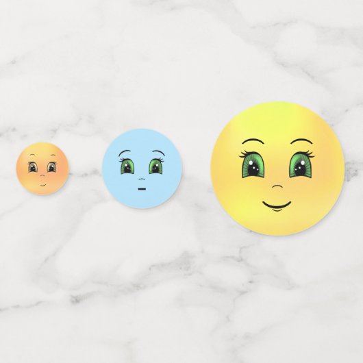 可愛モダンい数々の色の顔 コンフェッティ (裏面)