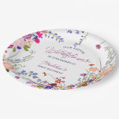 可愛モダンい春ボホワイルドフラワーファースト誕生日 ペーパープレート (アングル)