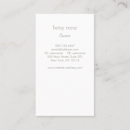 可愛モダンい木 名刺 (裏面)