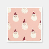 可愛モダンい模様サンタピンク模様クリスマスパーティー スタンダードカクテルナプキン (正面)