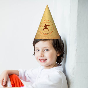 可愛モダンい武術アーツ空手キッズ8誕生日 パーティーハット