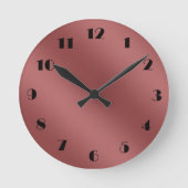 可愛モダンい水の色のグラデーシ無地のョン赤 ラウンド壁時計 (正面)