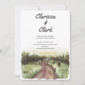 可愛モダンい水の色の国の風景結婚I 招待状 (正面)