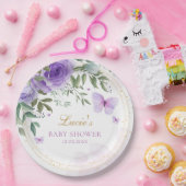 可愛モダンい水彩フローラベビーシャワー誕生日 ペーパープレート (パーティー)