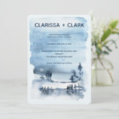 可愛モダンい水彩山結婚景 招待状 (スタンド正面)