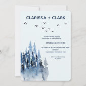 可愛モダンい水彩山結婚景 招待状 (正面)