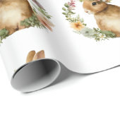 可愛モダンい水彩復活祭バニーの花 ラッピングペーパー (ロールコーナー)