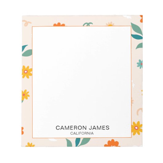 可愛モダンい水彩柄 ノートパッド (正面)