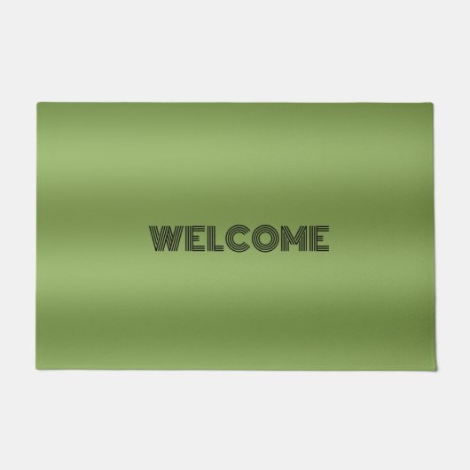 可愛モダンい無地の緑のグラデーション波形 ドアマット (正面)