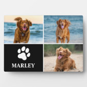 可愛モダンい犬の恋人の手3写真コラージュ フォトプラーク (正面)