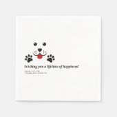 可愛モダンい犬ホワイトミニマル結婚リスト スタンダードカクテルナプキン (正面)