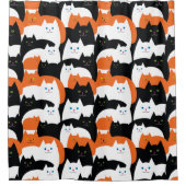 可愛モダンい猫の柄 シャワーカーテン (正面)