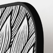 可愛モダンい白黒ヒッピーデイジーフローラ ピックルボールラケット (左詳細)