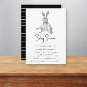 可愛モダンい白黒ベビーシャワー招待状 招待状