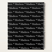 可愛モダンい白黒名前をカスタムするパターン プランナー手帳 (裏面)