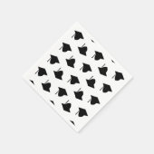 可愛モダンい白黒目盛りキャップパターン スタンダードカクテルナプキン (角)