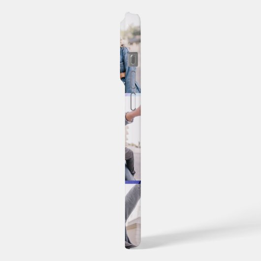 可愛モダンい紫のカップル写真のコラージュ iPhoneケース (左側面)