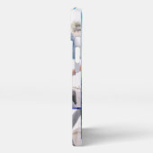 可愛モダンい紫色のカップル名3枚の写真カスタム写真 iPhoneケース (左側面)