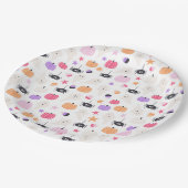 可愛モダンい紫色のカボチャとスパイダーハロウィン ペーパープレート (アングル)