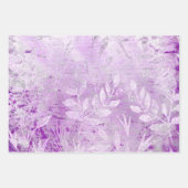 可愛モダンい紫色の花柄ガーリーグリッター ラッピングペーパーシート (正面3)