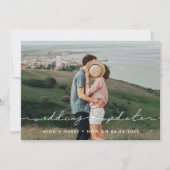 可愛モダンい結婚アップデート写真の発表 案内状 (正面)