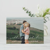 可愛モダンい結婚アップデート写真の発表 案内状 (スタンド正面)