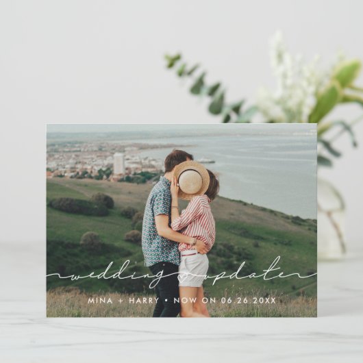 可愛モダンい結婚アップデート写真の発表 案内状 (スタンド正面)
