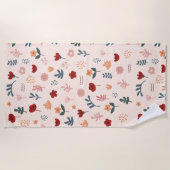 可愛モダンい美的な花柄 ビーチタオル (正面)