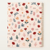 可愛モダンい美的な花柄 プランナー手帳 (裏面)