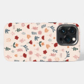 可愛モダンい美的な花柄 iPhoneケース (裏面横)