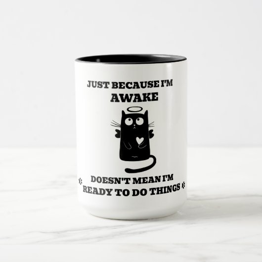 可愛モダンい聖黒猫 マグカップ (中央)