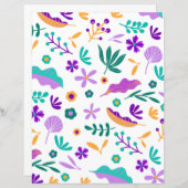 可愛モダンい花と葉紙 (正面/裏面)