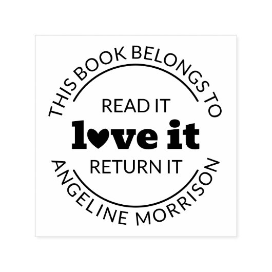 可愛モダンい読It愛それを返す本プレート セルフインキングスタンプ (デザイン)