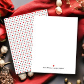 可愛モダンい赤いハート&XOの名前をカスタムする ノートカード