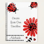 可愛モダンい赤いパーソナライズされた虫 プランナー手帳 (正面)