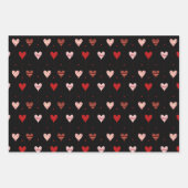 可愛モダンい赤とピンクの愛ハート ラッピングペーパーシート (正面2)