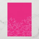 可愛モダンい野花13誕生日 箔招待状 (裏面)