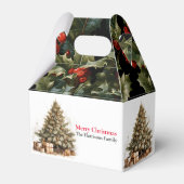 可愛モダンい金ゴールドクリスマスツリーの願い フェイバーボックス (裏面サイド)