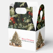 可愛モダンい金ゴールドクリスマスツリーの願い フェイバーボックス (オープン)