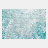 可愛モダンい青い氷のグリッターフローラルパターガーリーン ラッピングペーパーシート (正面2)